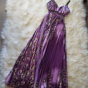 Long Decorative Purple Women's Maxi Dress Small